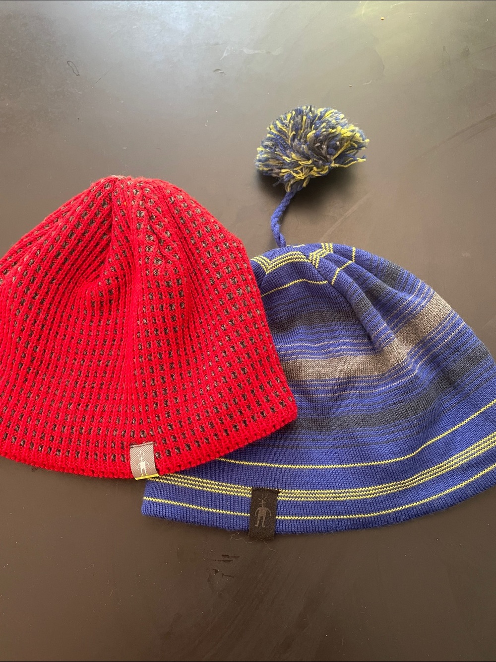 Smartwool Kids Pom Beanie and Knit Hat Set - Red & Blue size l/xl